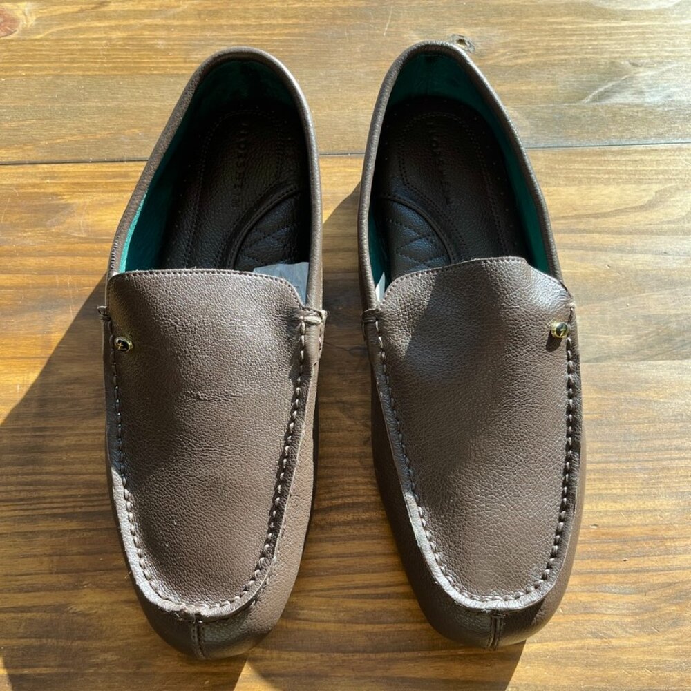 Florsheim Loafers‎ Size 11.5 Mens Grafton Brown Leather Driver Slip On Shoes NIB
